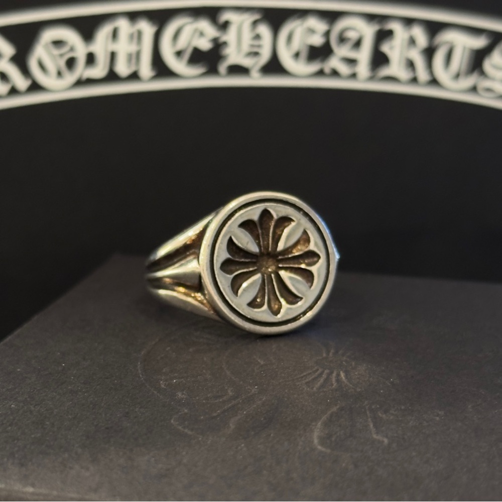 Chrome Hearts Stamp Cross Ring Size 9 US